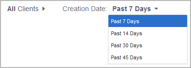 Filtering work orders, proposals, and invoices by creation date on the Home page