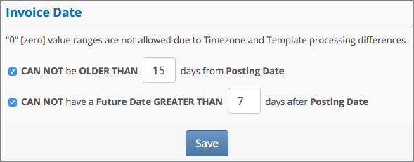 Invoice dates example