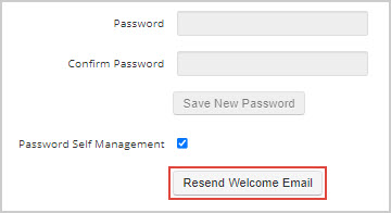 Clicking the Resend Welcome Email button on the General Info tab of the user details page