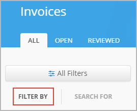 The Filter By tab on the Invoices List