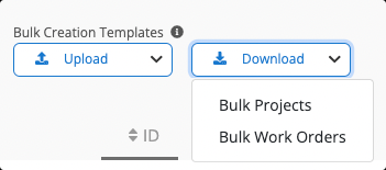 Download bulk project spreadsheet