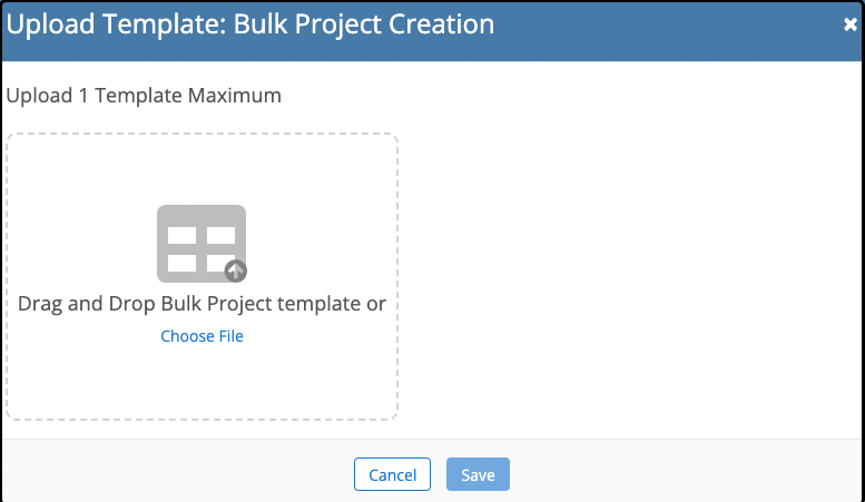 Add Bulk Projects into modal