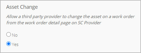 Setting on the Asset Rules page that allows providers to change assets via SC Provider