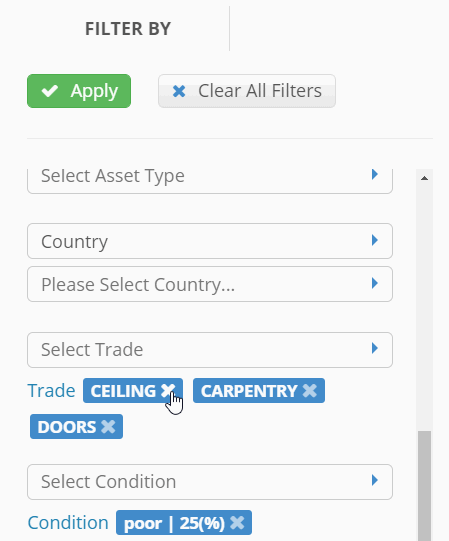 Removing the filter options you selected earlier