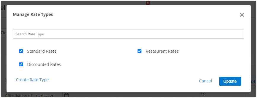 Select the checkbox with the rate type