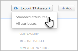Downloading an MS Excel report on assets with standard attributes