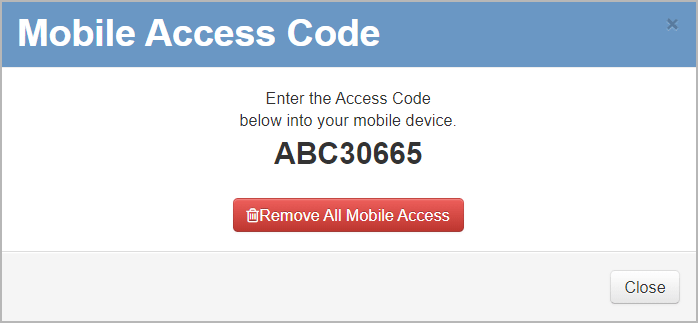 Generated mobile code you can use to log into SC Mobile