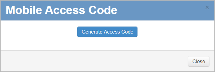 Overlay where you can generate a mobile access code