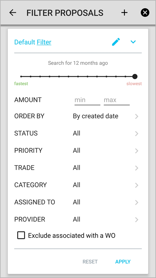 Filtering proposals in SC Mobile