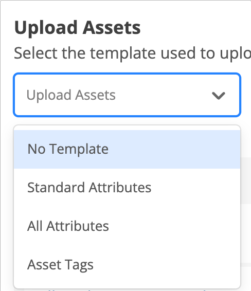 Upload Template drop-down