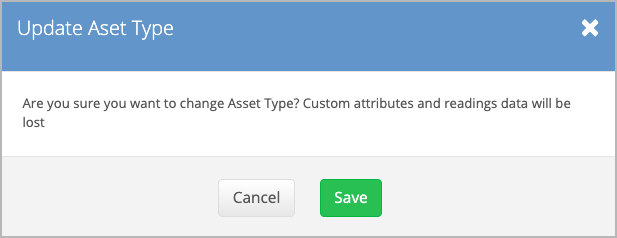 Confirming the asset type change