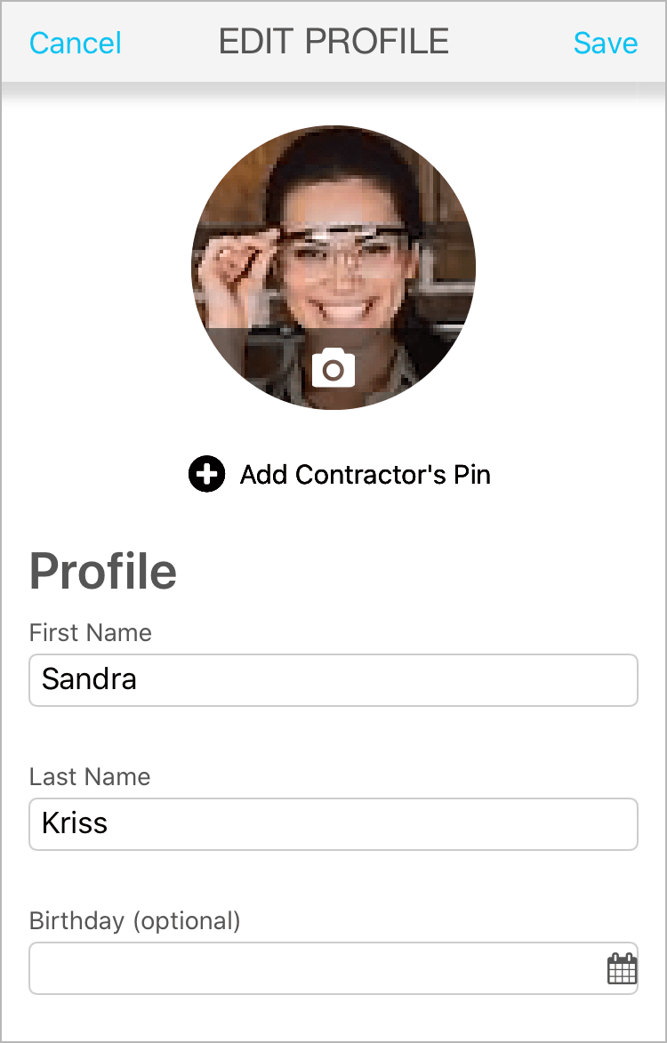 Updating a profile picture in the My Account section